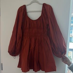 Rust Orange Long Sleeve Dress
